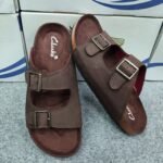 Premium Men's Genuine Leather Dual-Strap Comfort Slides - Image 2