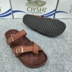 Premium Men's Suede Leather Cross-Strap Comfort Slides - Image 4