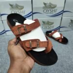 Premium Men's Suede Leather Cross-Strap Comfort Slides