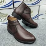 Premium Men's Genuine Leather Belted Chelsea Boots – Elegant Coffee Brown - Image 2