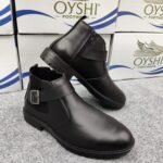 Premium Men's Genuine Leather Belted Chelsea Boots – Sophisticated Black - Image 3