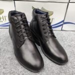 Premium Men’s Smooth Finish Genuine Leather Lace-Up Boots – Classic Black - Image 4