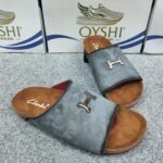 Men’s Premium Suede Leather Slider – Slate Grey - Image 3