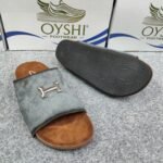Men’s Premium Suede Leather Slider – Slate Grey - Image 4