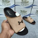 Men’s Premium Suede Leather Slider – Tan Brown